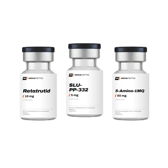 Stoffwechsel-Trio · Retatrutid + SLU-PP-332 + 5-Amino-1MQ 3 Fläschchen, Stack (mehrere Fläschchen)